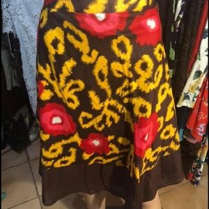 Oscar de la Renta Floral Flair Skirt